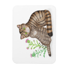 Imán Cute Scottish Wildcat and kitten magnet