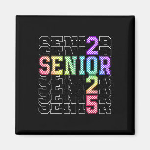 Imán Cute Senior Cl De 2025 Checkered Senior 25 Graduat