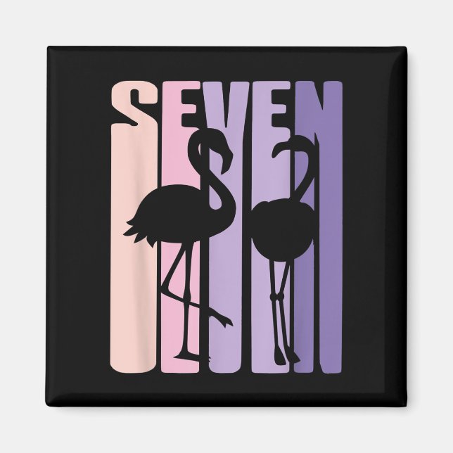 Imán Cute séptimo regalo de cumpleaños I Flamingo I de  (Frente)