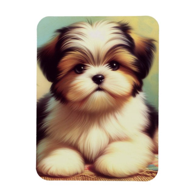 Imán Cute Shih-Tzu Pintando (Vertical)