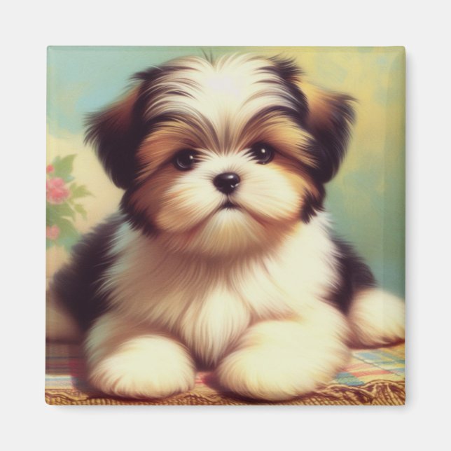 Imán Cute Shih-Tzu Pintando (Frente)