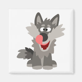 Imán Cute Silly Personalizado Wolf