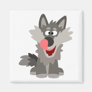 Imán Cute Silly Personalizado Wolf