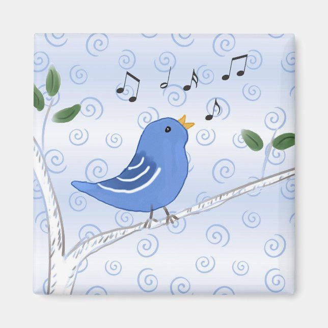 Imán Cute Singing Bluebird Magnet (Frente)
