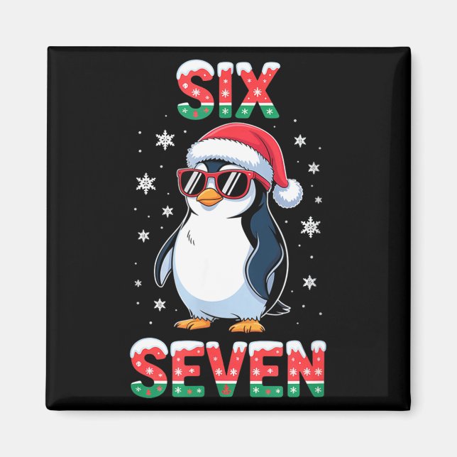 Imán Cute Six Seven 67 Penguin Kids Christmas Holiday  (Frente)