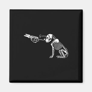 Imán Cute Skeleton Hand Boop Dog Funny Halloween 1