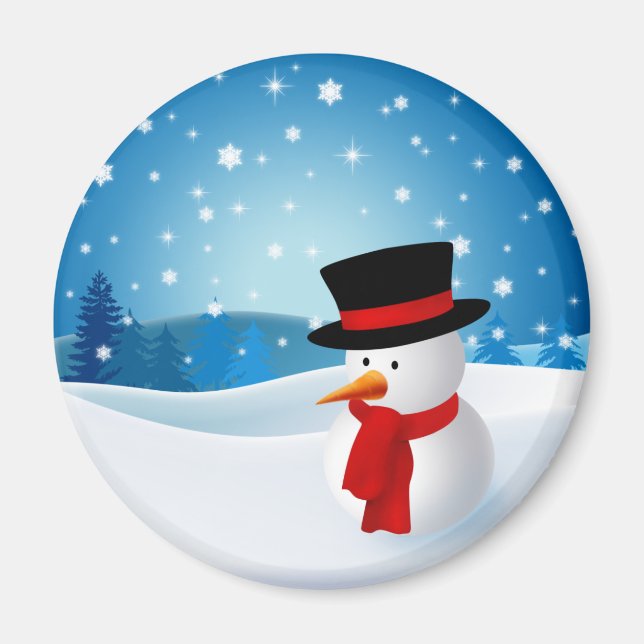 Imán Cute Snowman Magnet (Frente)