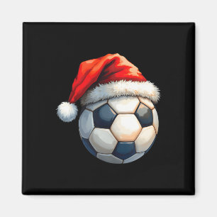 Imán Cute Soccer Byll Gorro de Navidad de Santa Diverti