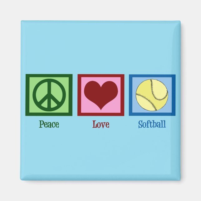 Imán Cute Softball (Peace Love)