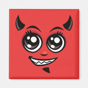 Imán Cute sonriente Personalizado cara malvada