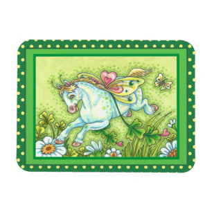 IMÁN CUTE ST. PATRICK'S DAY FLYING IRISH PONY, FAIRY