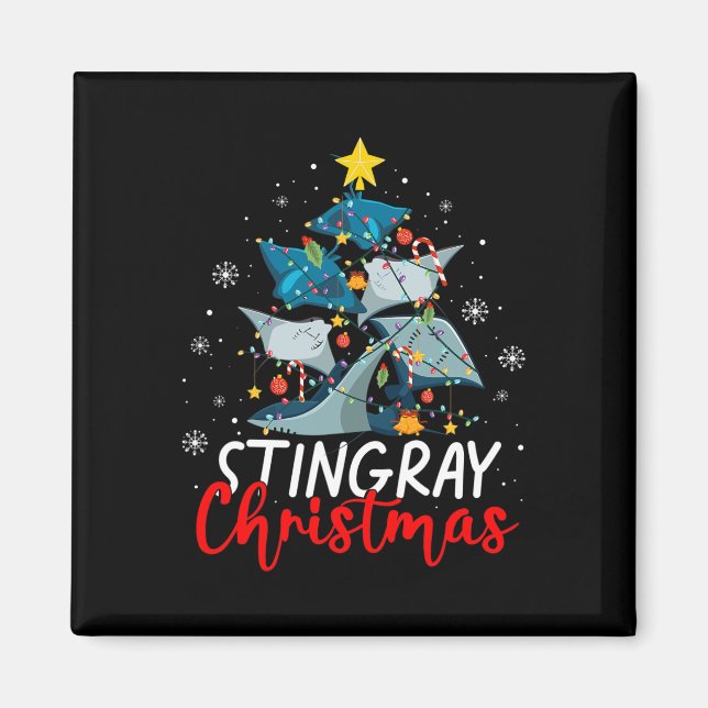 Imán Cute Stingray Christmas Tree Pajama Costu (Frente)