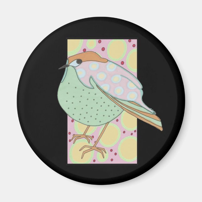 Imán Cute Stylish Framed Pastel Songbird (Frente)