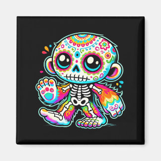 Imán Cute Sugar Skull Pie Grande Día De Los Muertos
