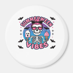 Imán Cute Summerween Vibes Skeleton IceCream Summer Vac