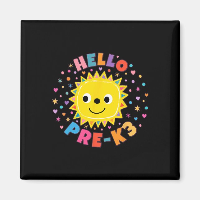 Imán Cute Sun Hola Pre-k3  (Frente)