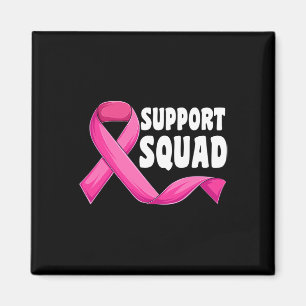 Imán Cute Support Squad Cáncer de Mama Graph Cinta rosa