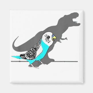 Imán Cute T-rex Blue Budgie Graciosos memes de Birb gri