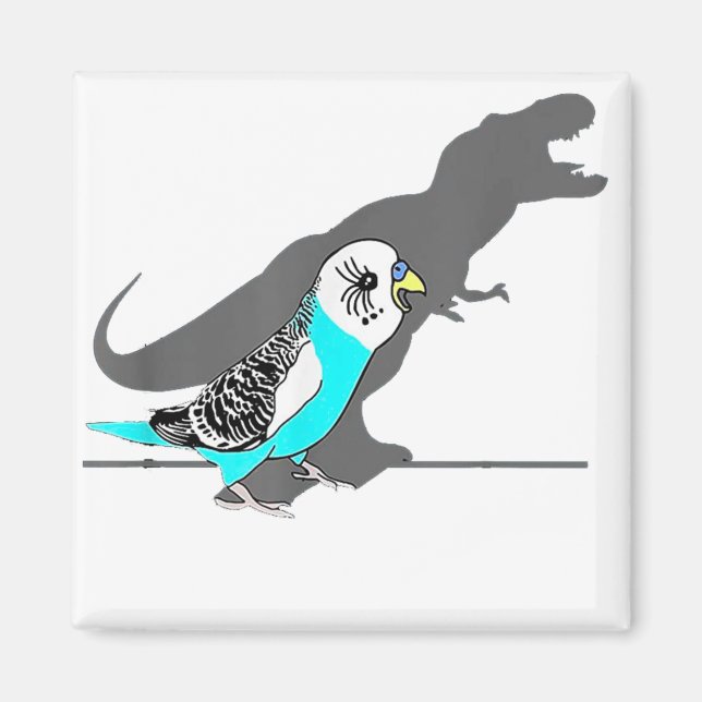 Imán Cute T-rex Blue Budgie Graciosos memes de Birb gri (Frente)