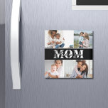 Imán Cute te te amo foto del Día de la Madre<br><div class="desc">Cute I Love You Mom's Day Photo Magnets presenta cuatro de tus fotos favoritas con el texto "I love you Mom" en la moderna tipografía en blanco. Diseñado por ©Evco Studio www.zazzle.com/store/evcostudio</div>