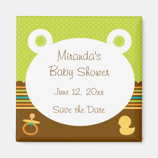 Imán Cute Teddy Bear Baby Shower Magnet (Frente)