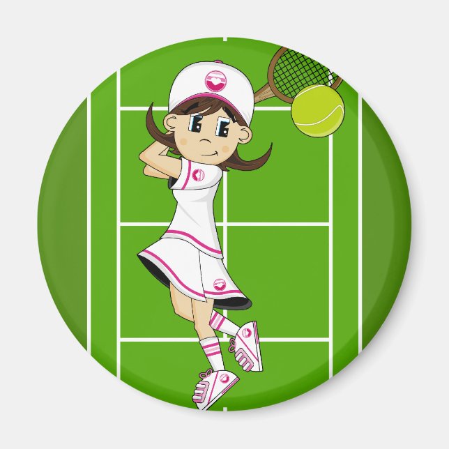 Imán Cute Tennis Chica Magnet (Frente)