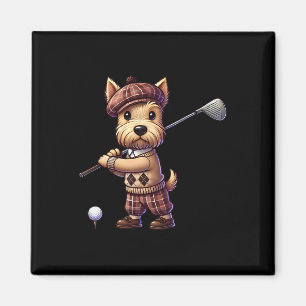 Imán Cute Terrier Escocés Jugando Golf Golfista Jugando