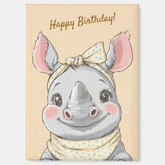 Imán Cute Tiger with Bandana Kids Birthday Invitation