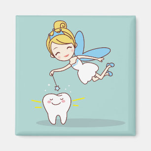 Imán Cute Tooth Fairy Background