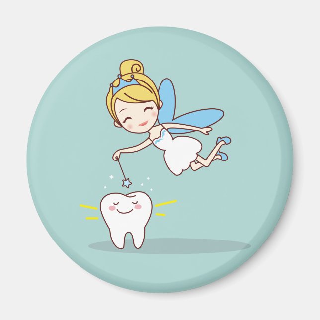Imán Cute Tooth Fairy Background  Magnet (Frente)