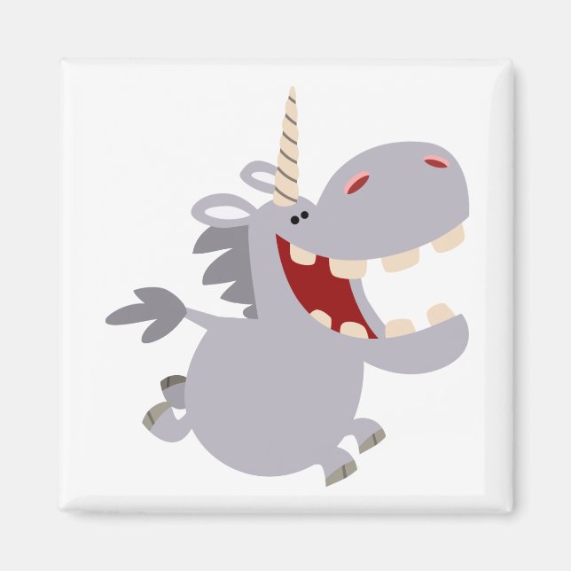 Imán Cute Toothy Personalizado Unicorn Magnet (Frente)