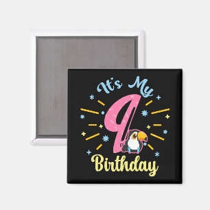 Imán Cute Toucan Novena Cumpleaños Chica de Nacimiento