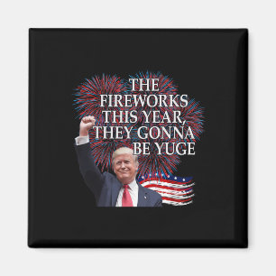 Imán Cute Trump 4 de julio de fuegos artificiales va a