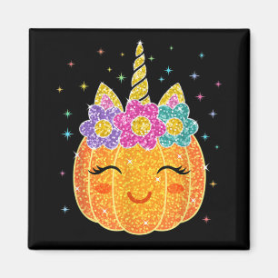 Imán Cute Unicorn Calabaza Halloween Día de Acción de G