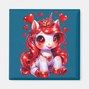 Imán Cute unicorn corazón día de San Valentín niñas niñ