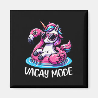 Imán Cute Unicorn Vacay Mode Funny Family Vacation Kids