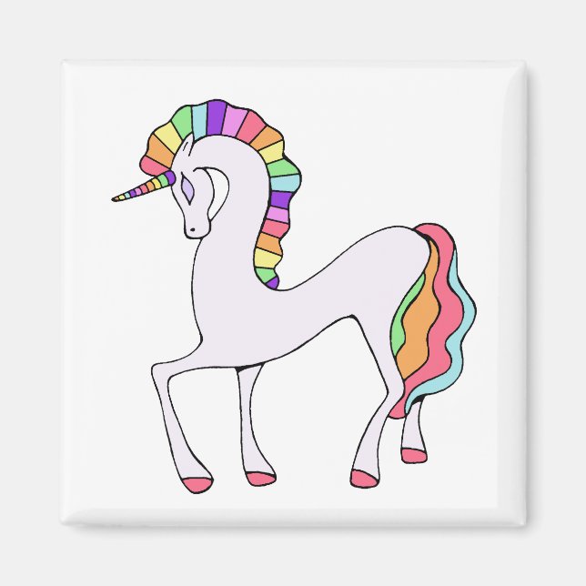 Imán Cute Unicornio Arcoíris  (Frente)