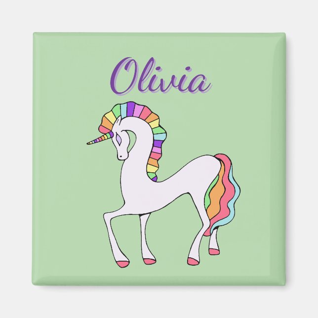 Imán Cute Unicornio Arcoíris  (Frente)