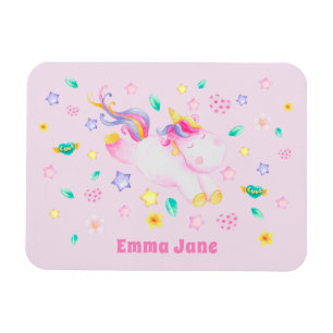 Imán Cute Unicornio - Niños rosas personalizados
