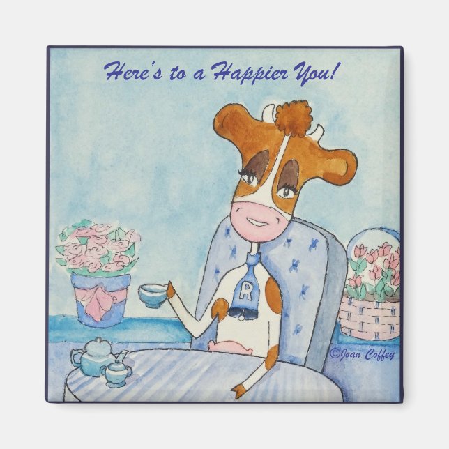 Imán Cute vaca Ruthie-Moo (Frente)