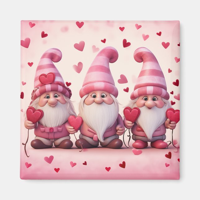 Imán Cute Valentine Gnome Magnet (Frente)