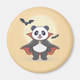 Imán Cute Vampire Panda en capa con murciélagos