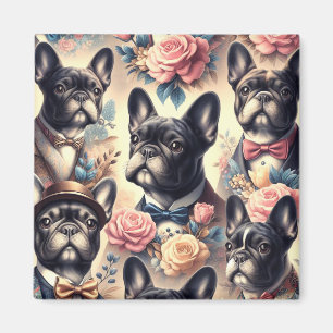 Imán Cute vintage Bulldog francés