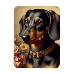 Imán Cute Vintage Dachshund Pintura