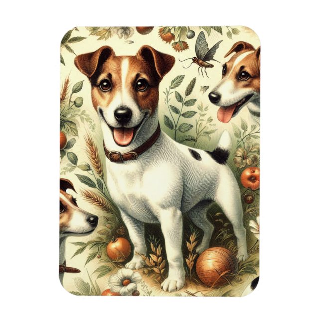 Imán Cute Vintage Jack Russell Terrier (Vertical)