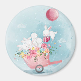 Imán Cute Watercolor Bunnies Magnet