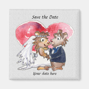 Imán Cute Wedding Save the Date Personalizado Magnets