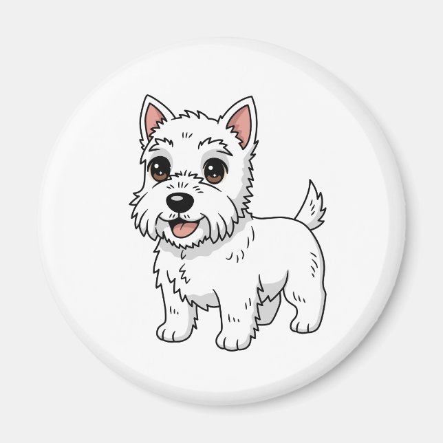 Imán Cute West Highland White Terrier Dog (Frente)