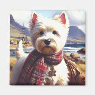 Imán Cute West Highland White Terrier Pintura
