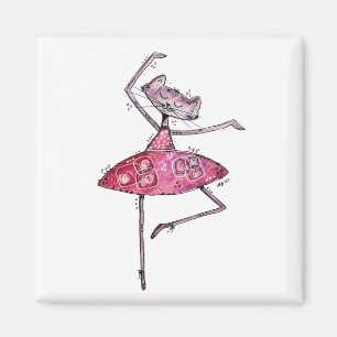 Imán Cute Whimsical Dancing Cat